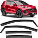 Voron Glass in-Channel Extra Durable Rain Guards for Kia Sportage 2017-2022, Window Deflectors, Vent Visors, 4 Pieces - 200310, Black