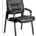 Flash Furniture LeatherSoft Reception Chair, Black/Titanium Gray