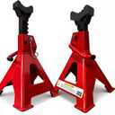 3 Ton Jack Stands (6,600 lbs) - Heavy Duty Car Jack Stand with Double Pin Locking, Adjustable 11.22"-16.54" Height, Extra Rubber Pads for Trucks, Garage, Home Use - 1 Pair Red