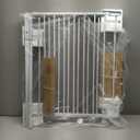 Regalo 2-in-1 Stairway and Hallway Wall Mounted Baby Gate, Bonus Kit, Includes Banister and Wall Mounting Kit (White)