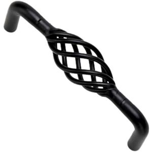6 Pack Black Birdcage Cabinet Hardware Handle Pull (96mm Hole Distance)