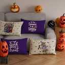 Halloween Pillow Covers Trick or Treat Vases Pumpkins Scarecrow Lumbar Pillow Cases Set of 4 Autumn Decorations for Farmhouse Home Bedroom Sofa Couch Outdoor Holiday Decor 12x20 Inch