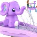 Water Table Pump Continuous Flow, Rechargeable Cordless Pump for Water Table, Portable Water Table Accessories Summer Outdoor Outside Backyard Fun Toys Gifts for Toddlers Kids, Purple