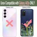 Unov Case Compatible with Galaxy A03s 4G LTE Clear with Cactus Flavors Girly Design Soft TPU Shock Absorption Slim Embossed Pattern Protective Back Cover