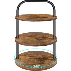 Cupcake Stand, 360° Rotating Wooden Cupcake Stand 3 Tier Large Dessert Table Display Set Cupcake Tower Tiered Tray Stand Serving Tray for Party Supplies Vendor Display Farmhouse Decor