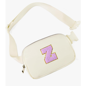 Gitus Gifts for 8 9 10 11 12 Year Old Girls Belt Bag Fanny Pack Crossbody Bags with Initial Letter Patch Cute Stuff Birthday Gifts for Teen Girls Women Personalized Trend Stuff (Ivory-Z)
