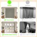 AJAZZ Blackout Accordion Door Curtain 98"x84" Grey - Magnetic Folding Room Divider, No-Drill Sliding Patio Closet