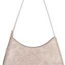 Shoulder Bag for Women Vegan Leather Crescent Hobo Bag Clutch Underarm Purse Top-Handle Handbag Embossed Design | Adjustable Strap, Small, Lightweight Purse, Gift for Women (04-gray)