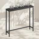 VASAGLE Console Table, Entryway Table, One Piece Top, Easy Assembly, for Hallway, Bedroom, Living Room, 1 Tier, 7.9 x 31.5 x 32 Inches, Charcoal Gray and Ink Black ULNT035BA01S