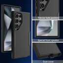 4 x for Samsung Galaxy S24 Ultra Case, Heavy Duty Shockproof Protective Phone Case with Dual Layer Protection (Black)