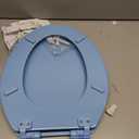 Angol Shiold Slow Close Wood Toilet Seat（Blue, Elongated 18.5''）