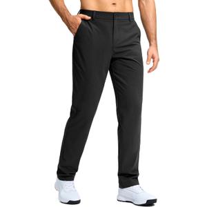 G Gradual Mens Golf Pants Stretch Dress Casual Pants 30"/32"/34" Lightweight Work Travel Slacks for Men with 4 Pockets (Black), M