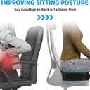 Luxury Seat Cushion, 4 Inch Extra Thick Memory Foam for Pressure Relief, Sciatica, Tailbone Pain & Back Pain Relief, Multi-Use for Bleachers, Car, Gaming, Office Chair (Black)