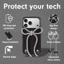 Crossbody Case for iPhone 17 Pro Max - Black with Stylish Silver Detachable Chain - Big Bow