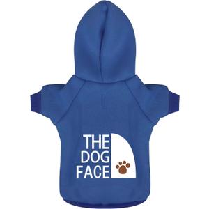 Paiaite Blue Chihuahua Dog Hoodie: Keep Your Pup Warm and Stylish with a 'The Dog Face' Printed Sweatshirt, Pet Clothes, and Sweater Coat All in One. Perfect for Winter and Cool Summer Nights, Blue, Small 
