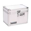 Medicine Lock Box w/Combination Lock - 5 x 7 x 5" Cabinet Safe, White