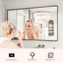Bathroom Mirror, 55x30 Inch Framed Mirror, Rectangular Wall Mirror, Vanity Mirror Wall Mounted, Anti-Rust, Tempered Glass, Hangs Horizontally or Vertically - Walnut