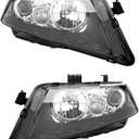TRIL GEAR Pair of Headlights Assembly AC2518106 AC2519106 LH+RH Replacement for 2004-2005 TSX Black Housing Clear Lens Halogen