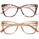 OCCI CHIARI Fashion Cateye Women Glasses Nerd Reader No Magnification Demi Glasses