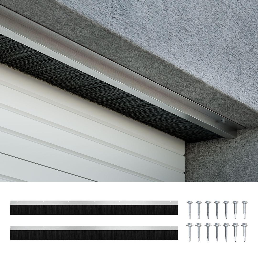 WINOVERCO 3" Garage Door Brush Seal for Top, 10FT Roll Up Door Seal Kit