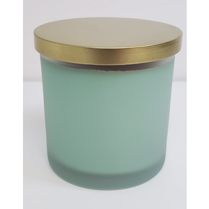 Sprayed Glass Candle W/Metal Lid Sage 6 Pack