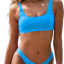 High Cut Bikini Sets for Women Two Piece Swimsuit Crop Top Brazilian Thong Bathing Suit