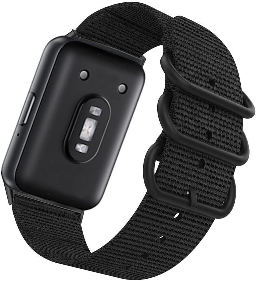 Compatible for Samsung Galaxy Fit 3 Band, Soft Adjustable Nylon Sport Galaxy Fit3 Smartwatch Strap Wristband for Women Men