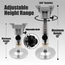 Boat accessories New Aluminum Adjustable Boat Seat Pedestal Smooth 360 Rotation,Height Adjustable from 13" to 19", High Durability, Suitable for Most Vessel Seat(Silver Pesestal)