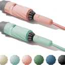 Windproof Travel Umbrella for Rain, Large Portable Reverse Folding Car Umbrella, Inverted Design, Compact Auto Open Close with Durable Waterproof Canopy, Fits Backpack/Women Men, 45.6 Inch (2 CYAN+PINK)