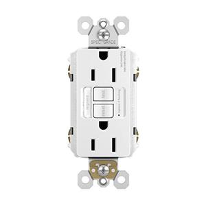 Legrand Radiant 1597NTLTRWCCD4 15 Amp Night Light GFCI Self Test Tamper-Resistant Decorator Duplex Outlet with Cool Touch LED, White (1 Count)