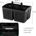 Portable Shower Caddy Basket Plastic Cleaning Caddy Organizer Storage Tote with Handle for Bathroom, College, Dorm Room Essentials, Black
