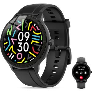 Smart Watch for Women with Bluetooth Calls & AI Voice Assistant, 1.27" HD Fitness Tracker with Sleep Monitor, 100+ Sports Modes, IP69 Waterproof, Android & iOS (Black)