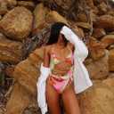 Sports Illustrated Women's Cutout One Piece with Wrap Tie Detail (S)