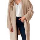 Saodimallsu Womens Open Front Chunky Cardigan Long Oversized Loose Knit Coatigan Sweater Jacket 2024 Fall Coats Camel S