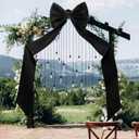 Wavwavw Wedding Giant Black Bow Decor Oversized Big Bows Decoration for Room Wall Backdrop 75x18 Inch Ribbon Tie for Wedding Birthday Party Baby Shower Supplies(Black, Satin)