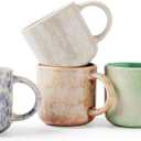12 OZ Coffee Mugs Set of 4, Modern Ceramic Coffee Mugs Set with handle for Tea/Latte/Cappuccino/Milk/Cocoa. (colorful)