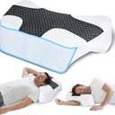 SAHEYER Side Sleeper Pillow with Arm Hole, Upgraded Memory Foam Shoulder Pillow for Neck Pain Relief, Adjustable MultiAngle Arm Tunnels Support for Adults PressureFree Sleep (Black)