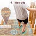 Stair Treads for Wooden Steps Indoor, 15 Pack 8" X 30" Non Slip Carpet Stair Treads with Reusable Adhesive for Kids Elders and Dogs, TPR Backing Stair Rugs Oriental Staircase Step Treads,Bohemia (Orange)