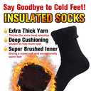 Busy Socks Winter Warm Thermal Socks for Men Women Extra Thick Insulated Heated Crew Boot Socks for Extreme Cold Weather (Medium, Black)
