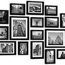 26 Pieces Picture Frames Set Collage Photo Frames Wall Gallery Kit for Wall and Home, Two in 8X10, Five in 5X7, Seven in 4X6, Twelve in 3.5X5 in Black White (Black)