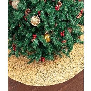 Mr. Pen- Small Christmas Tree Skirt 24 inch, Gold Sequin Tree Skirt, Christmas Skirt Tree, Xmas Tree Skirt