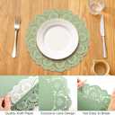 Kochorie 150 Pieces Lace Paper Doilies 12 Inches Round Sage Green Paper Doilies Disposable Decorative Placemats for Food Cakes Crafts Party Weddings Tableware Decoration