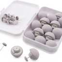 MQUPIN Duvet Clips Duvet Cover Pins,Duvet Pin Comforter Clips 16set, Soft Fabric Material Double Sided Pin Fasteners for Quilt, Cushions, Curtains- Grey (Gray)