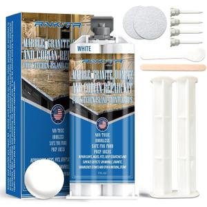 Quartz Countertop Chip Repair Kit(White), Marble and Granite Repair to Fix Nicks, Chips, or Scratches on Granite, Marble Porcelain, Corian, Travertine, Quartz and Other Stone and Acrylic Surfaces.