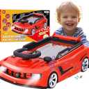 Gifts2U Musical Steering Wheel Racing Car Toy for Kids, with Music and Light Simulated Learning Driving Cars Adventure Toys Competition Game Birthday Gift for Boy Girl Toddler (Red)