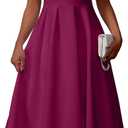 Memoriesea Women's Elegant Casual Short Sleeve Work Party A-Line Dress with Pockets, Size XXL