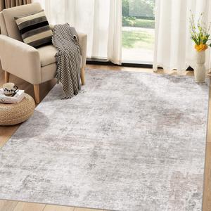 Washable 8x11 Area Rugs for Living Room: Abstract Modern Home Decor Rug