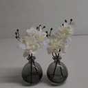 White Orchids Artificial Flowers Faux Orchid Arrangement with Black Glass Vase Set of 2 Real Touch Phalaenopsis Orchid Flowers Orchid Centerpiece for Dining Room Table