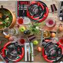 Race Car Birthday Party Supplies - Racing Cars Birthday Decorations Includes Plates, Napkins, Cups, Cutlery for Kids Boys Party, Serves 24