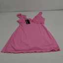 Women's Sexy V Neck Sleeveless Backless Ruffles Dress for Women Elegant Mesh Party Fitted Cocktail Mini Dresses, M, Pink